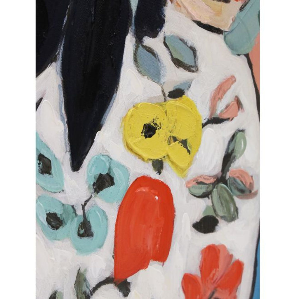 Pretty Posie b Hand Painted Framed Canvas