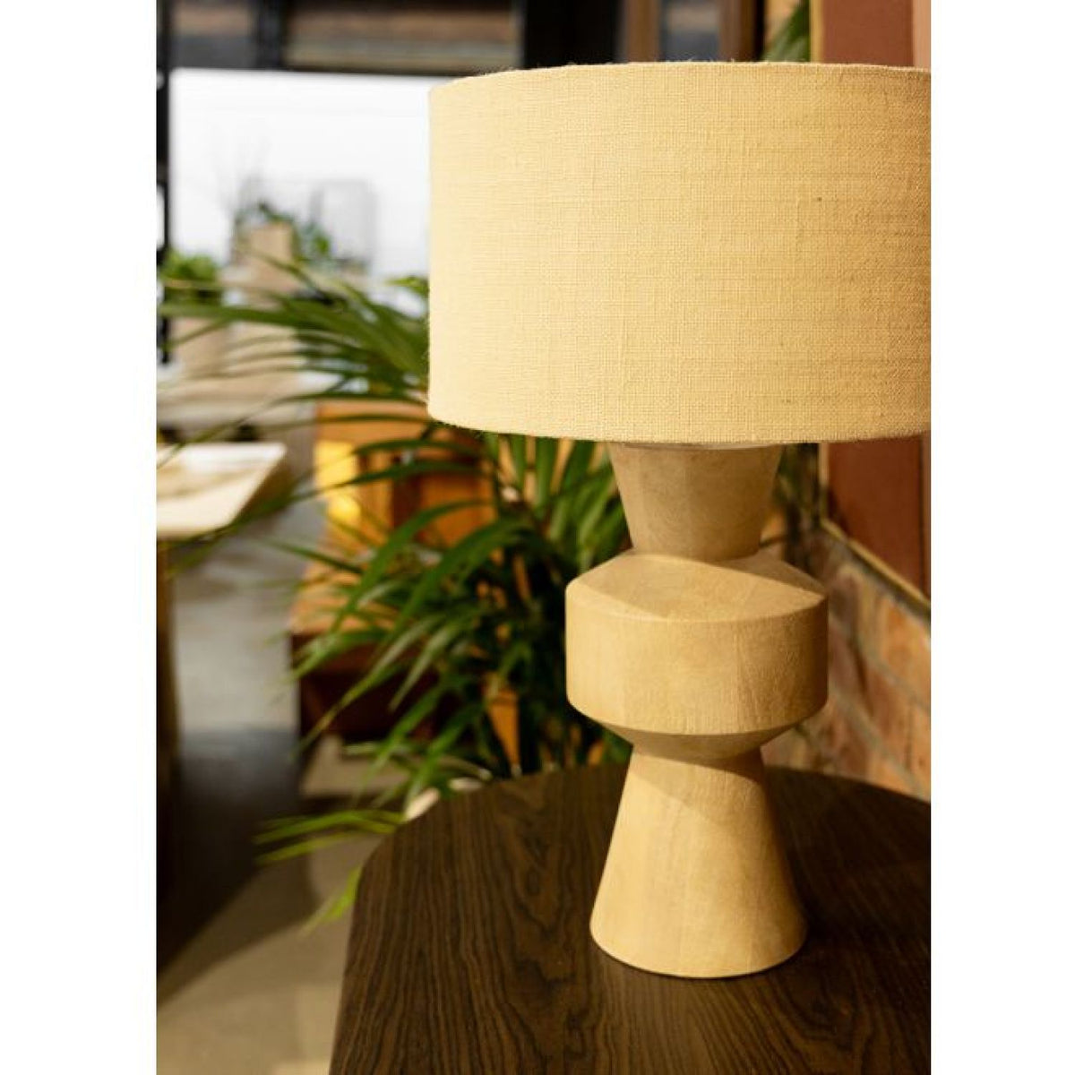 Miriam Wooden Table Lamp -natural Blonde /jut — view 2