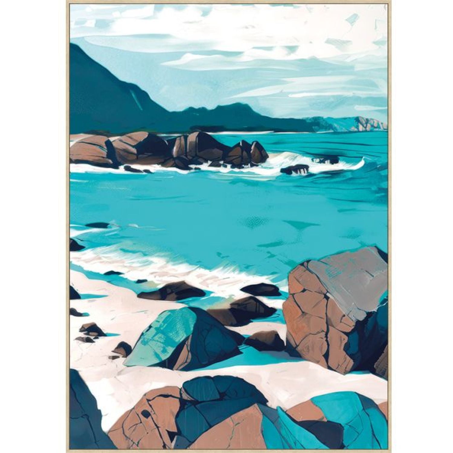 Rocky Shore Textured Canvas Art - Natura