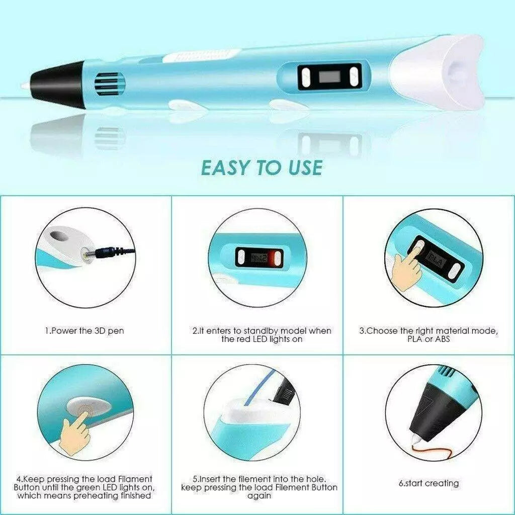 🎨 InnoSketch™ 3D Pen LED Display Electronic